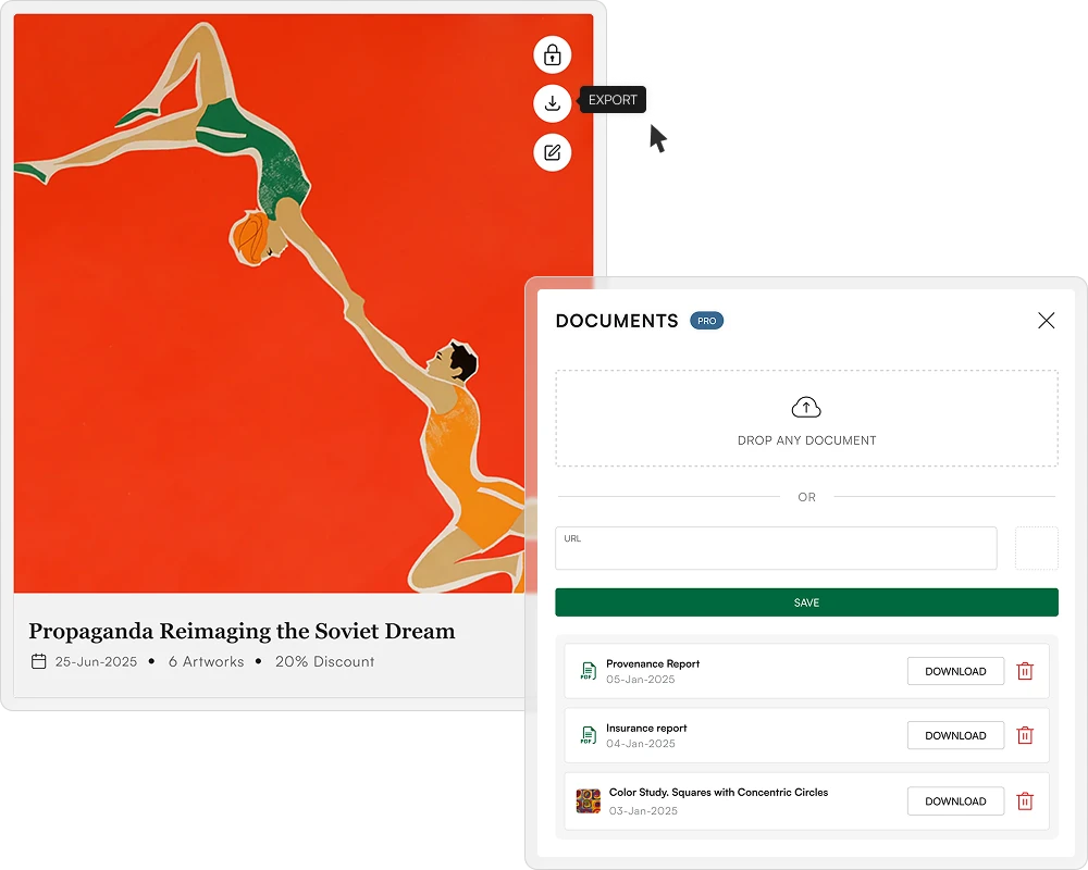 Collection management across artworks and documents