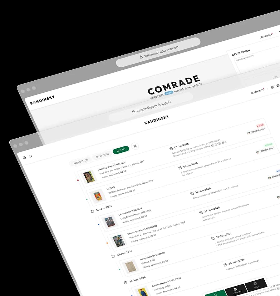 Kandinsky enterprise support and activity views