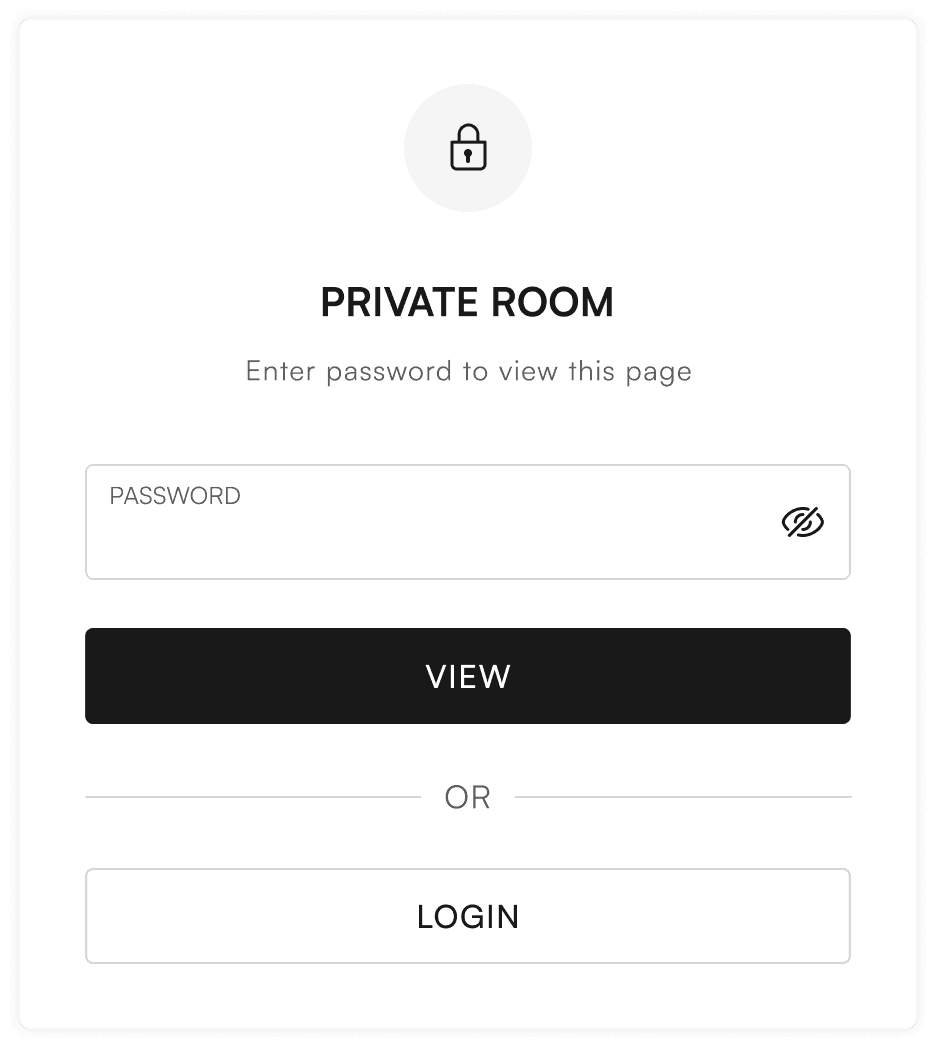 Password-protected private room